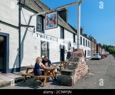 Tweeddale Arms Hotel, Gifford, East Lothian, Schottland, Großbritannien. Stockfoto