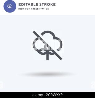 Kein Cotton Icon Vektor, gefülltes flaches Schild, solides Piktogramm isoliert auf weiß, Logo Illustration. Kein Baumwollsymbol zur Präsentation. Stock Vektor