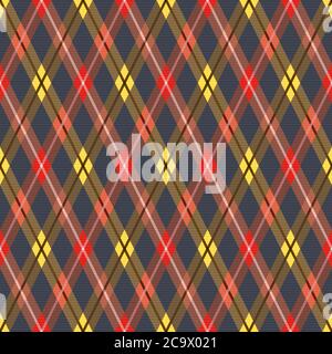 Detailliertes Rhomb nahtloses Vektor-Muster als Tartan Plaid, mehrfarbige Textur für Flanellhemd, Plaid, Tischdecken, Kleidung, Decken und andere textilien Stock Vektor