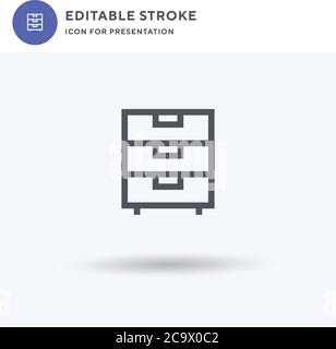 Schrank Symbol Vektor, gefüllt flache Zeichen, solide Piktogramm isoliert auf weiß, Logo-Illustration. Kabinensymbol für Präsentation. Stock Vektor