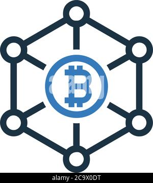 Blockchain-Symbol. Kreatives Element Design bei der Gestaltung und Entwicklung von Websites, kommerziellen, Printmedien, Web-oder jede Art von Design-Projekte. Stock Vektor