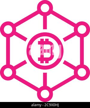 Blockchain-Symbol. Kreatives Element Design bei der Gestaltung und Entwicklung von Websites, kommerziellen, Printmedien, Web-oder jede Art von Design-Projekte. Stock Vektor