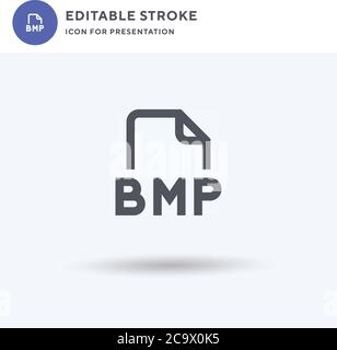 BMP-Symbolvektor, gefülltes flaches Zeichen, solides Piktogramm isoliert auf Weiß, Logo-Illustration. BMP-Symbol für die Präsentation. Stock Vektor