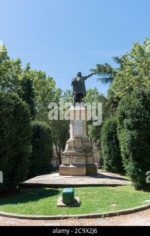 Denkmal von Christoph Kolumbus in der Stadt Salamanca, Spanien Stockfoto