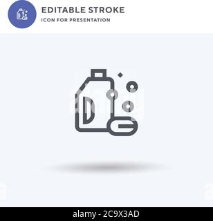 Symbol-Vektor für Waschmittel, gefülltes flaches Schild, einfarbig auf weiß isoliertes Piktogramm, Logo-Illustration. Waschmittelsymbol für die Präsentation. Stock Vektor