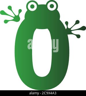 Buchstabe O Logo Design Frosch Fußabdrücke Konzept Symbol Illustration Stock Vektor