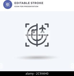 Radar-Symbolvektor, gefülltes flaches Schild, solides Piktogramm isoliert auf weiß, Logo-Illustration. Radarsymbol für die Präsentation. Stock Vektor