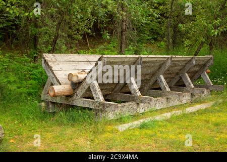 Flume at Marble Creek Interpretive Site, St. Joe River Scenic Byway, St. Joe National Forest, Idaho Stockfoto