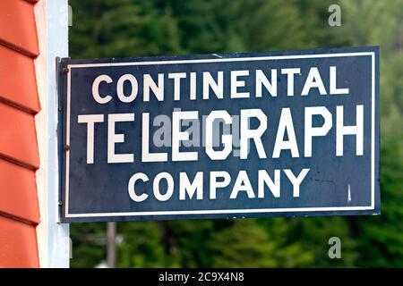 Telegraph Schild in Avery, St. Joe River Scenic Byway, St. Joe National Forest, Idaho Stockfoto