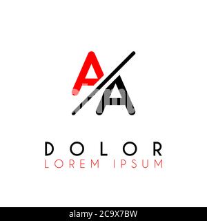 Logo A Schrägstrich A mit schwarz rot Stock Vektor