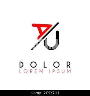 Logo A Schrägstrich U mit schwarz rot Stock Vektor