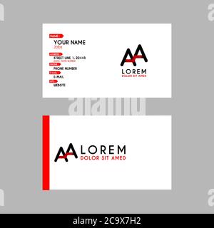 Moderne kreative Visitenkarte Vorlage mit AA Band Letter Logo .AA Logo kann für Identität Logos, Marketing, Unternehmen, Werbung, Intro verwendet werden Stock Vektor