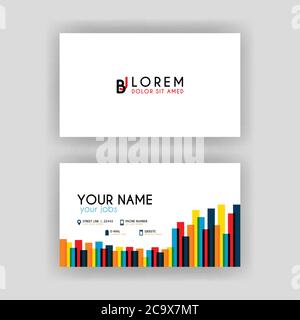 Einfache Visitenkarte mit Anfangsbuchstaben BJ abgerundeten Kanten. JB-Logo kann für Marketing, Werbung, Promotion, Firmenlogo, Identifikation, BU verwendet werden Stock Vektor
