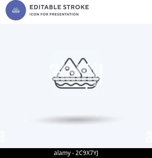Samosa Symbolvektor, gefülltes flaches Zeichen, solides Piktogramm isoliert auf weiß, Logo-Illustration. Samosa Symbol für Präsentation. Stock Vektor