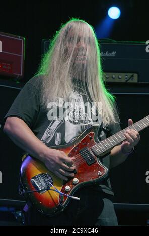 J Mascis of Dinosaur Jr beim Reading Festival, Samstag, 25. August 2007. Stockfoto