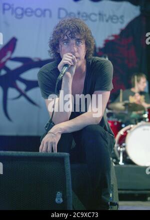 Matt Bowman von den Taubendetektiven beim Reading Festival, Samstag, 25. August 2007. Stockfoto