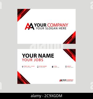 Einfache Visitenkarte ist rot-schwarz mit AA-Logo Buchstabe modernes sauberes Vektor-Design. AA-Logo kann für Marketing, Werbung, Promotion, Firma l verwendet werden Stock Vektor