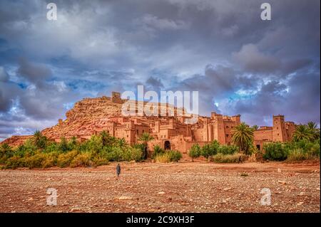 Tolle Aussicht auf Kasbah Ait Ben Haddou in Marokko. Stockfoto