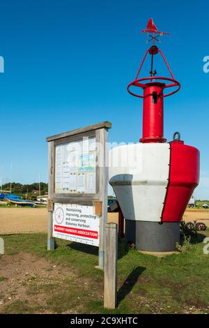 Blakeney Hafen Verein Zeichen und Marker. Stockfoto