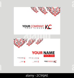 Die neue schlichte Visitenkarte ist rot-schwarz mit dem KC Logo Letter Bonus und horizontalem modernen cleanen Template Vektor Design. CK-Vektorlogo Stock Vektor