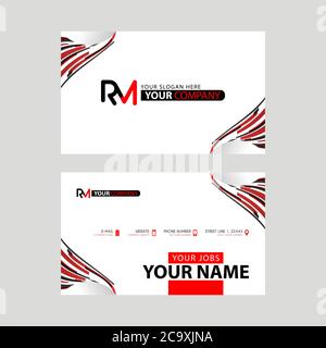 Logo RM-Design mit einer schwarzen und roten Visitenkarte mit horizontalem und modernem Design. MR-Logo-Design Stock Vektor