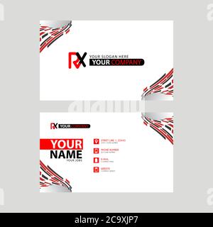 Logo RX Design mit einer schwarzen und roten Visitenkarte mit horizontalem und modernem Design. XR Logo-Design Stock Vektor