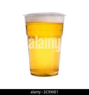 Glas Bier isoliert auf weißem Hintergrund Stockfoto