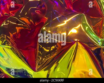 Bunte reflektierende Neonfarben Vollformat abstrakten Hintergrund Stockfoto