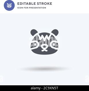 Skunk Icon Vektor, gefülltes flaches Zeichen, solides Piktogramm isoliert auf weiß, Logo Illustration. Skunk-Symbol für die Präsentation. Stock Vektor
