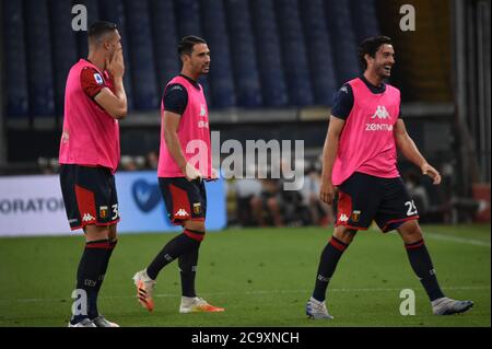 Genua, Italien. 02nd Aug, 2020. genua Jubel während Genua vs Hellas Verona, italienische Serie EIN Fußballspiel in Genua, Italien, August 02 2020 Kredit: Unabhängige Fotoagentur/Alamy Live Nachrichten Stockfoto