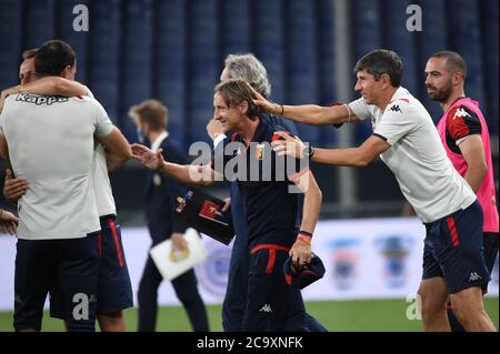 Genua, Italien. 02nd Aug, 2020. genua Jubel während Genua vs Hellas Verona, italienische Serie EIN Fußballspiel in Genua, Italien, August 02 2020 Kredit: Unabhängige Fotoagentur/Alamy Live Nachrichten Stockfoto