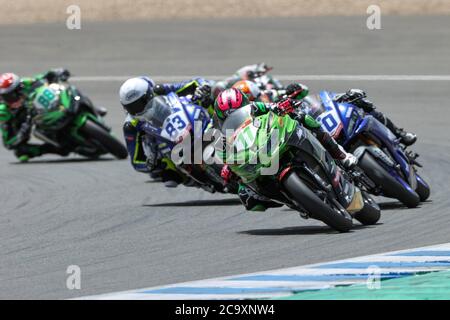 Jerez, Spanien. August 2003. Zweiter Tag der World SBK Rennen auf dem Jerez Angel-Nieto Circuit, Jerez 2. August 2020 Ana Carrasco SSP300 Circuito de Jerez Angel-Nieto/Cordon Pressequelle: CORDON PRESS/Alamy Live News Stockfoto