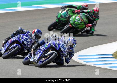 Jerez, Spanien. August 2003. Zweiter Tag der World SBK Rennen auf dem Jerez Angel-Nieto Circuit, Jerez 2. August 2020 Rennen SSP300 Circuito de Jerez Angel-Nieto/Cordon Pressequelle: CORDON PRESS/Alamy Live News Stockfoto