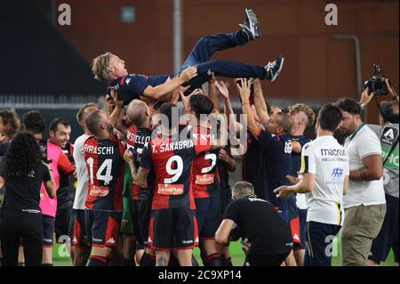 2. August 2020, Genua, Italien: Genua, Italien, , 02. August 2020, genua Jubel während Genua gegen Hellas Verona - italienisches Fußballspiel der Serie A - Credit: LM/Danilo Vigo (Credit Image: © Danilo Vigo/LPS via ZUMA Wire) Stockfoto