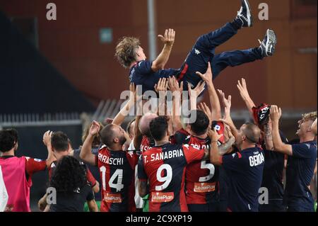 2. August 2020, Genua, Italien: Genua, Italien, , 02. August 2020, genua Jubel während Genua gegen Hellas Verona - italienisches Fußballspiel der Serie A - Credit: LM/Danilo Vigo (Credit Image: © Danilo Vigo/LPS via ZUMA Wire) Stockfoto