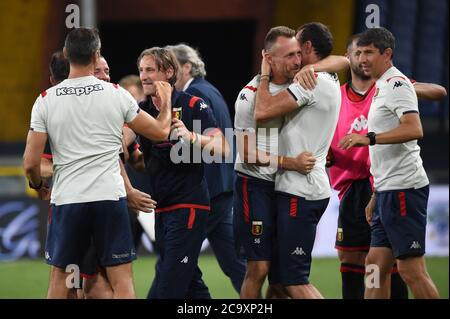 2. August 2020, Genua, Italien: Genua, Italien, , 02. August 2020, genua Jubel während Genua gegen Hellas Verona - italienisches Fußballspiel der Serie A - Credit: LM/Danilo Vigo (Credit Image: © Danilo Vigo/LPS via ZUMA Wire) Stockfoto