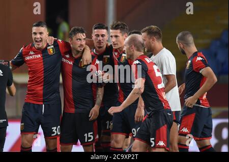 2. August 2020, Genua, Italien: Genua, Italien, , 02. August 2020, genua Jubel während Genua gegen Hellas Verona - italienisches Fußballspiel der Serie A - Credit: LM/Danilo Vigo (Credit Image: © Danilo Vigo/LPS via ZUMA Wire) Stockfoto