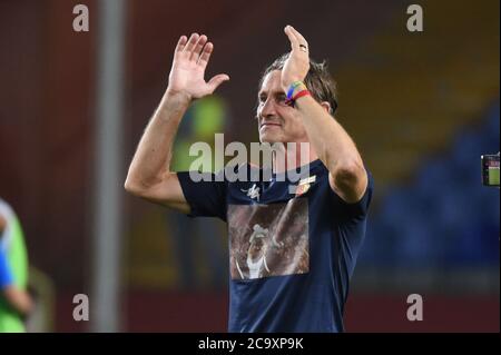 Davide Nicola (Genua) Jubel während Genua gegen Hellas Verona, italienische Serie A Fußballspiel, Genua, Italien, 02 Aug 2020 Stockfoto