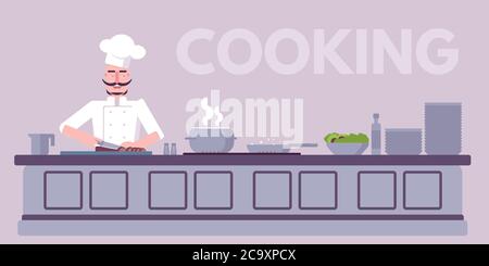 Kulinarische Werkstatt flach Vektor Farbe Illustration Stock Vektor