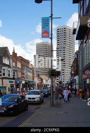 Wembley,High Road, London, Großbritannien Stockfoto