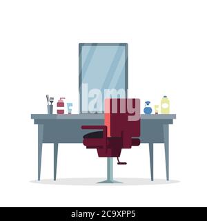 Schauspieler Umkleideraum, Barbershop flache Illustration isoliert auf weißem Hintergrund Stock Vektor