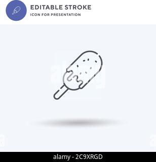 Popsicle Icon Vektor, gefüllt flachen Zeichen, solides Piktogramm isoliert auf weiß, Logo-Illustration. Popsicle-Symbol für die Präsentation. Stock Vektor