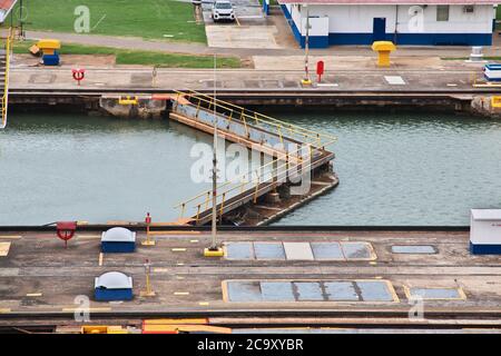 Miraflores Schleusen, Panama Kanal, Mittelamerika Stockfoto