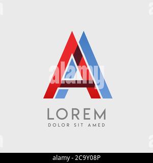 AA-Logo-Buchstaben mit blauen und roten Abstufungen Stock Vektor