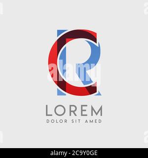CR-Logo-Buchstaben mit blauen und roten Abstufungen Stock Vektor