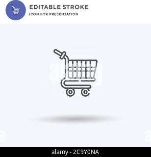 Trolley-Symbolvektor, gefülltes flaches Schild, solides Piktogramm isoliert auf Weiß, Logo-Illustration. Rollwagensymbol für die Präsentation. Stock Vektor