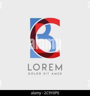 CB-Logo-Buchstaben mit blauen und roten Abstufungen Stock Vektor