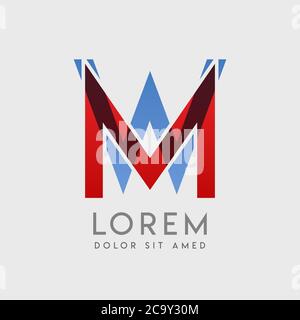 MW-Logo mit blauen und roten Abstufungen Stock Vektor
