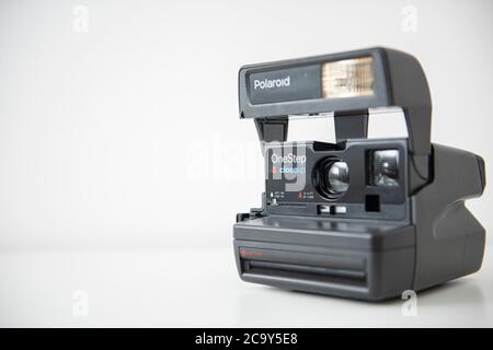 Eine Polaroid One Step Close Up 600 Sofortbildkamera. Stockfoto