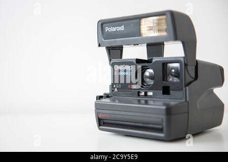 Eine Polaroid One Step Close Up 600 Sofortbildkamera. Stockfoto